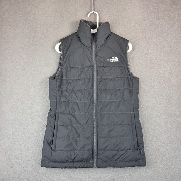 The North Face Vest Womens S Mossbud Reversible Insulated Fleece Puffer NF0A4R3G - Picture 1 of 9
